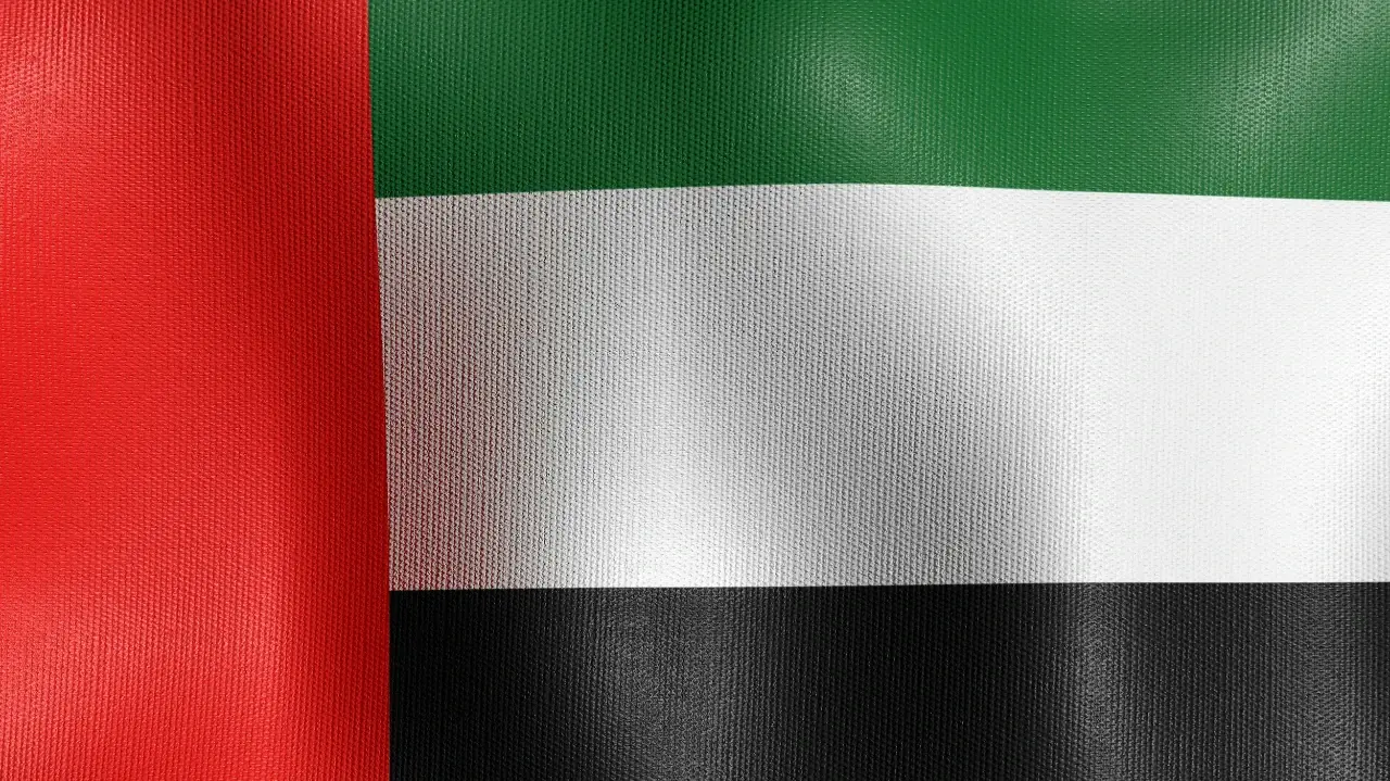 Waving national flag of the United Arab Emirates (UAE)