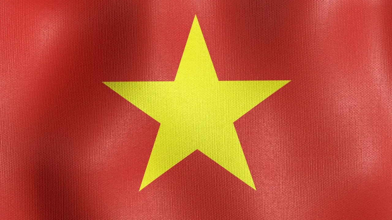 Waving national flag of Vietnam