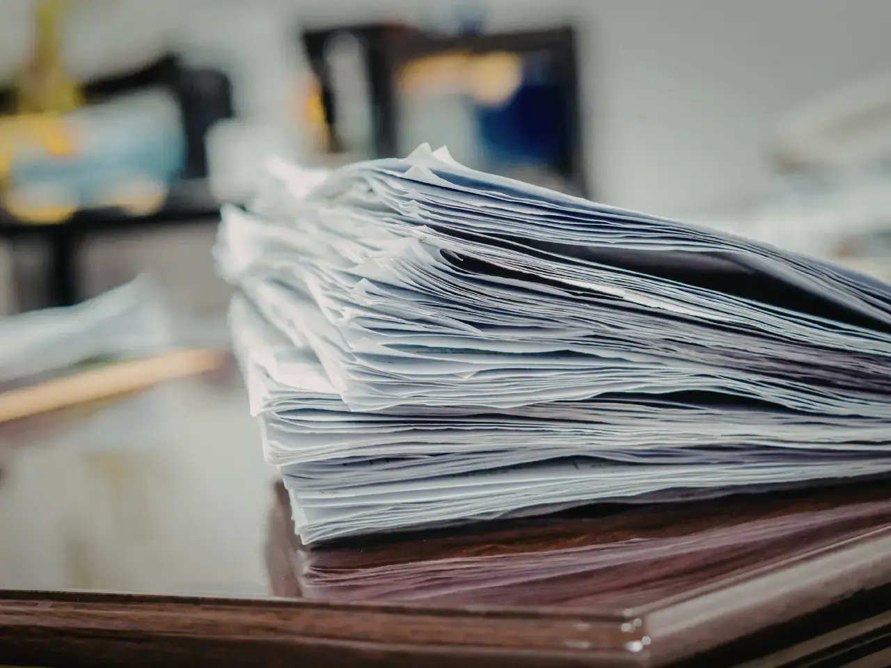 Stack of official documents prepared for authentication or apostille.