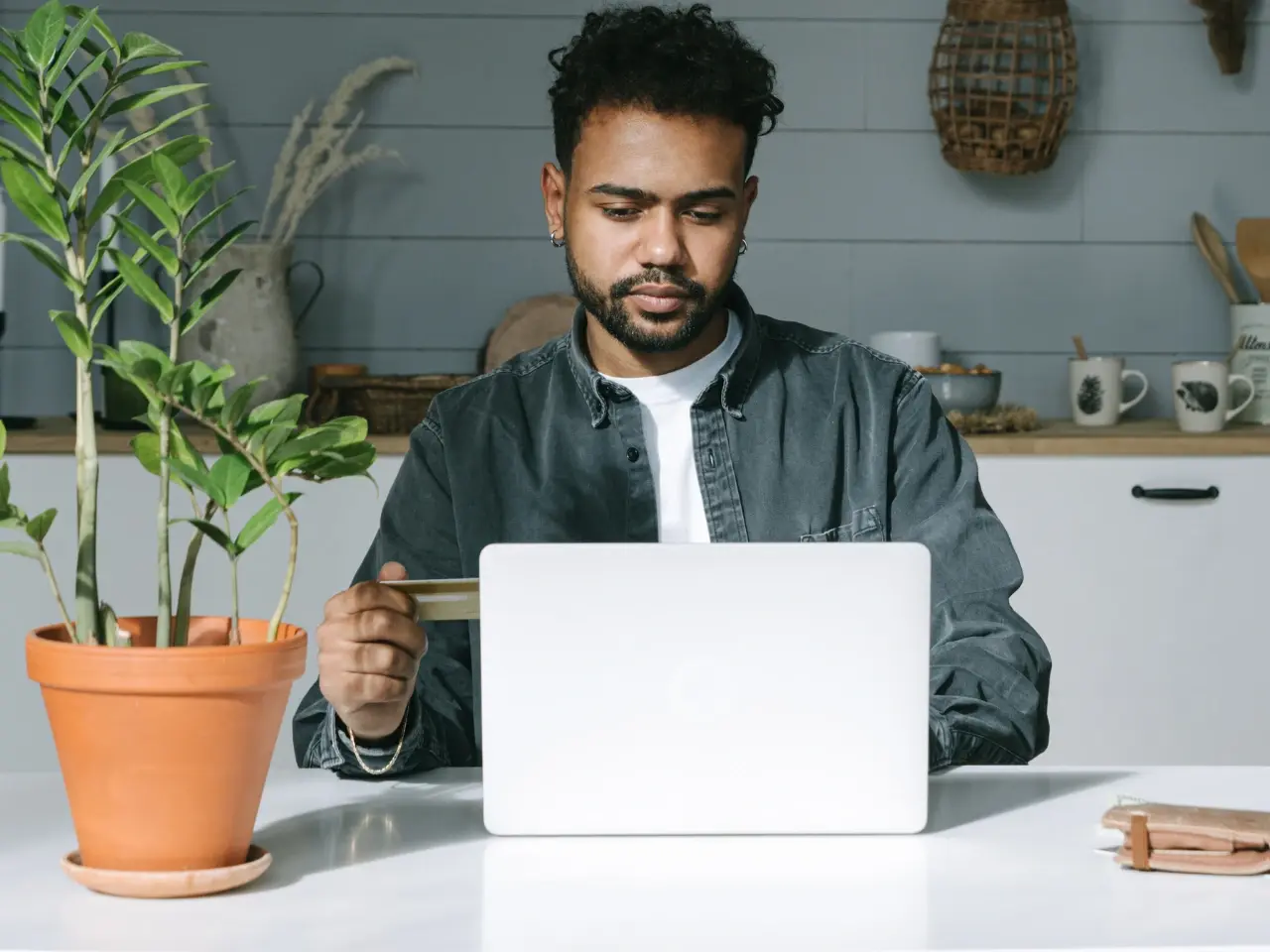 An individual applying online for an Ontario birth certificate on a laptop.