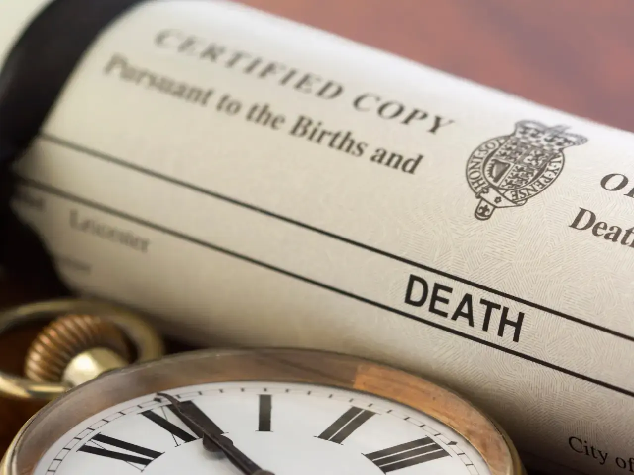 Certified copy of a death record confirming a registered death in Ontario.