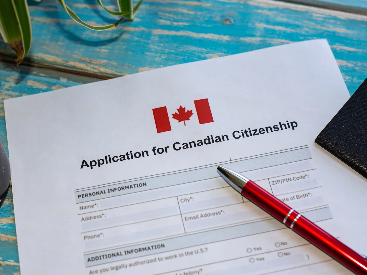 Canadian citizenship application form for a child born abroad.