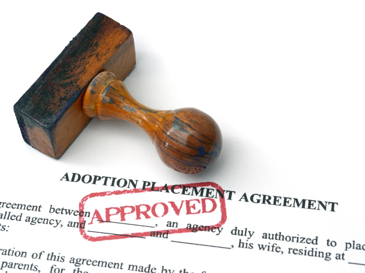 Adoption placement agreement symbolizing Canadian citizenship application form for a child born abroad.