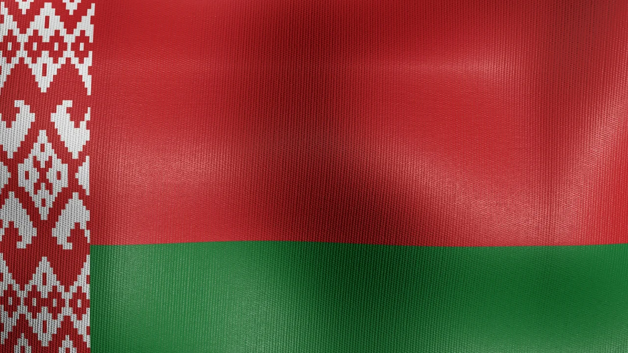 Waving national flag of Belarus