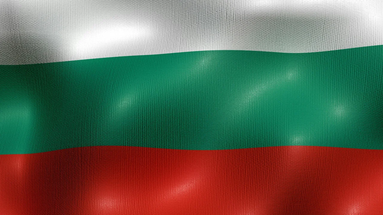 Waving national flag of Bulgaria