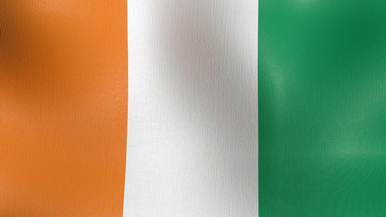 Waving national flag of Ireland