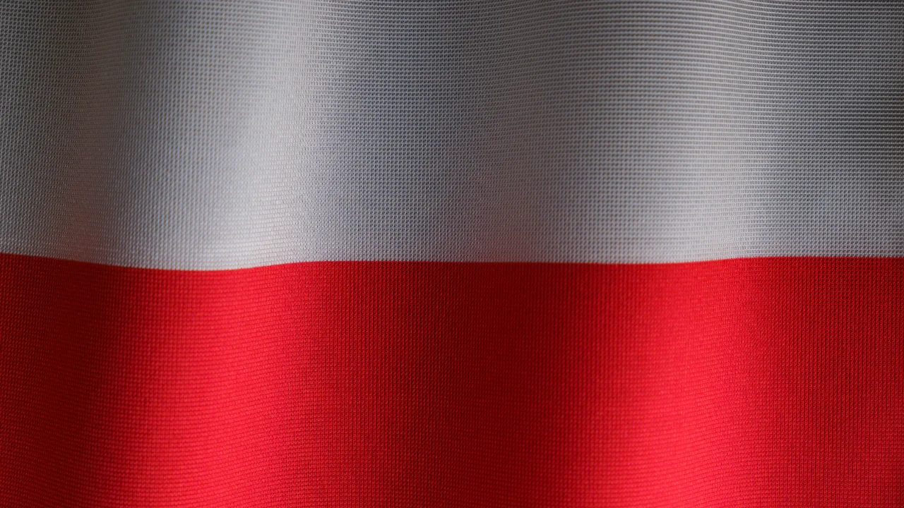 Waving national flag of Poland