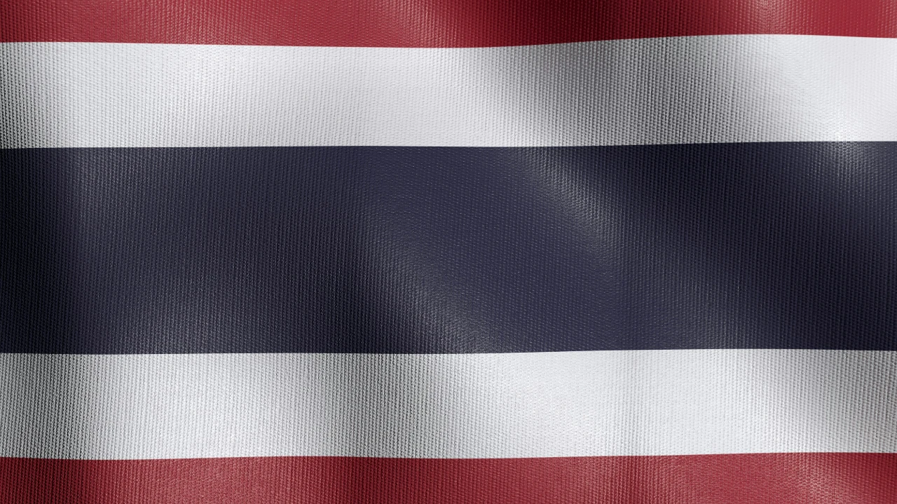Waving national flag of Thailand