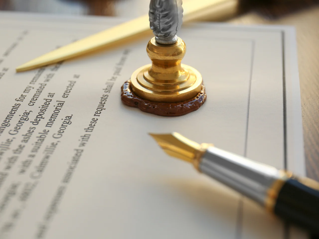 Official document bearing a certification seal and signature pen for legal and immigration use.