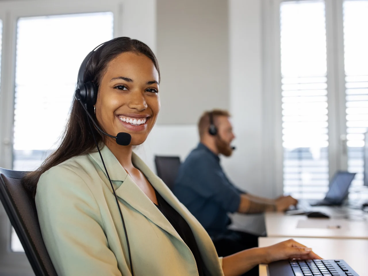 Customer service representative assisting with certified translation inquiries