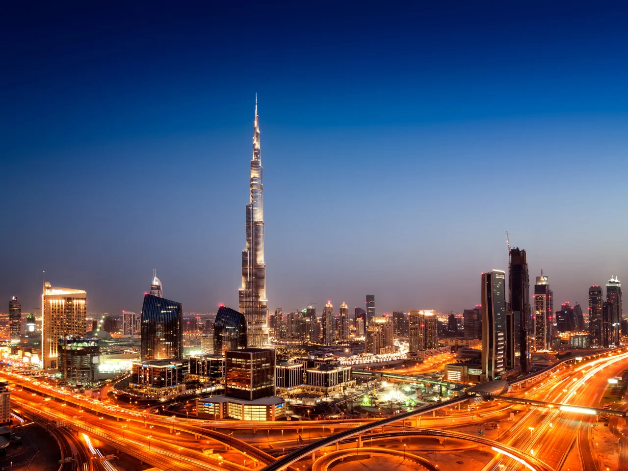 Dubai skyline featuring the Burj Khalifa, a major destination for Indian nationals applying for a UAE visa from Canada.