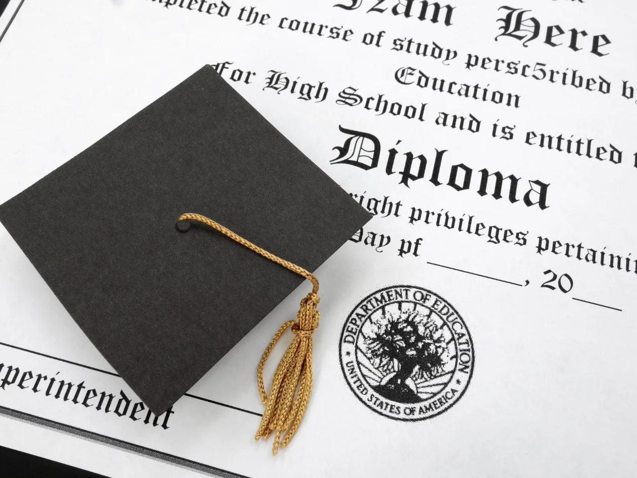 Graduation cap resting on a diploma, representing academic credentials for a WES credential evaluation in Canada.