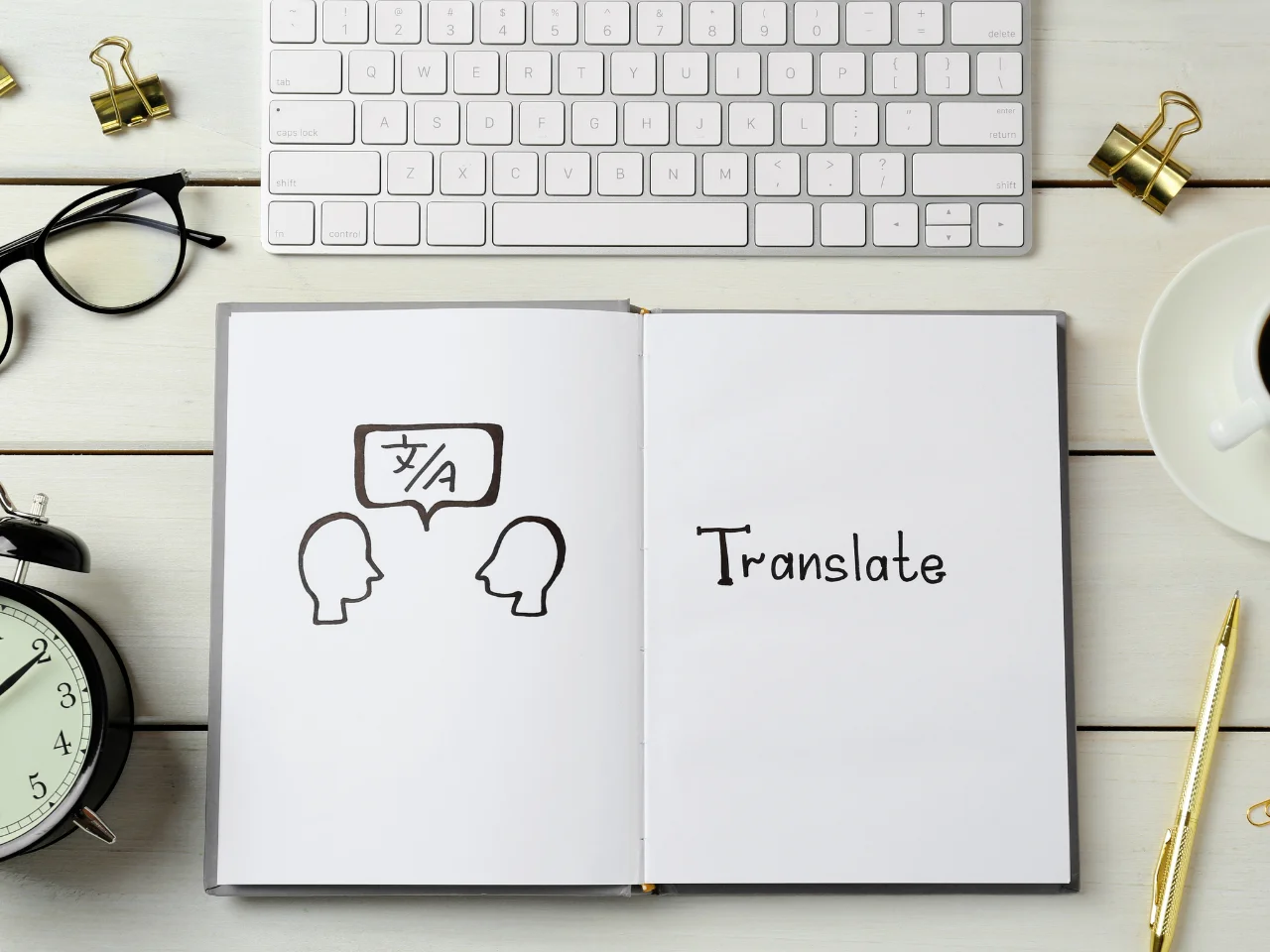 Translation concept representing different machine translation types.